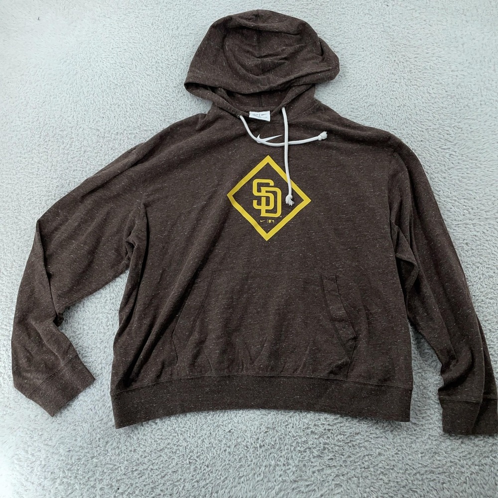 San Diego Padres Nike Hoodie Mens XL Brown MLB Baseball Pullover Lightweight‎